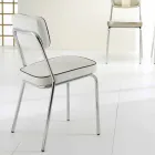 Krzesło w stylu lat 50 ze sztucznej skóry graffiti i białą ramką Unica Viadurini