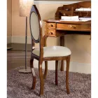 Krzesło w stylu klasycznym z tapicerowanego drewna orzechowego Made in Italy - Elegant Viadurini