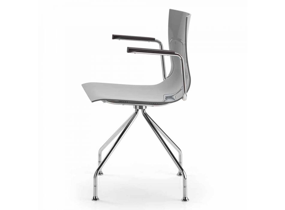 Krzesło biurowe ze stalowymi podłokietnikami i kolorowym siedziskiem z recyklingu - Verenza Viadurini