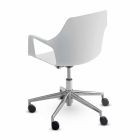 Krzesło biurowe z aluminium i polipropylenu Wykonane we Włoszech, 2 sztuki - Charis Viadurini