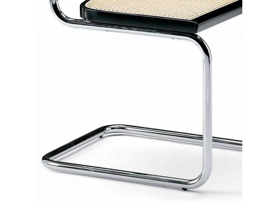 Krzesło biurowe ze słomy o konstrukcji stalowej i drewnianej Made in Italy - Baviera Viadurini