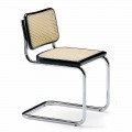 Krzesło biurowe ze słomy o konstrukcji stalowej i drewnianej Made in Italy - Baviera