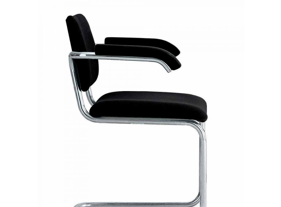 Krzesło biurowe ze skóry ze strukturą z chromowanej stali Made in Italy - Octant Viadurini