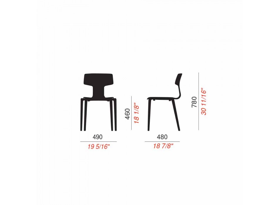 Zewnętrzne krzesła z polipropylenu do układania w stosy Made in Italy, 4 sztuki - Claribel Viadurini