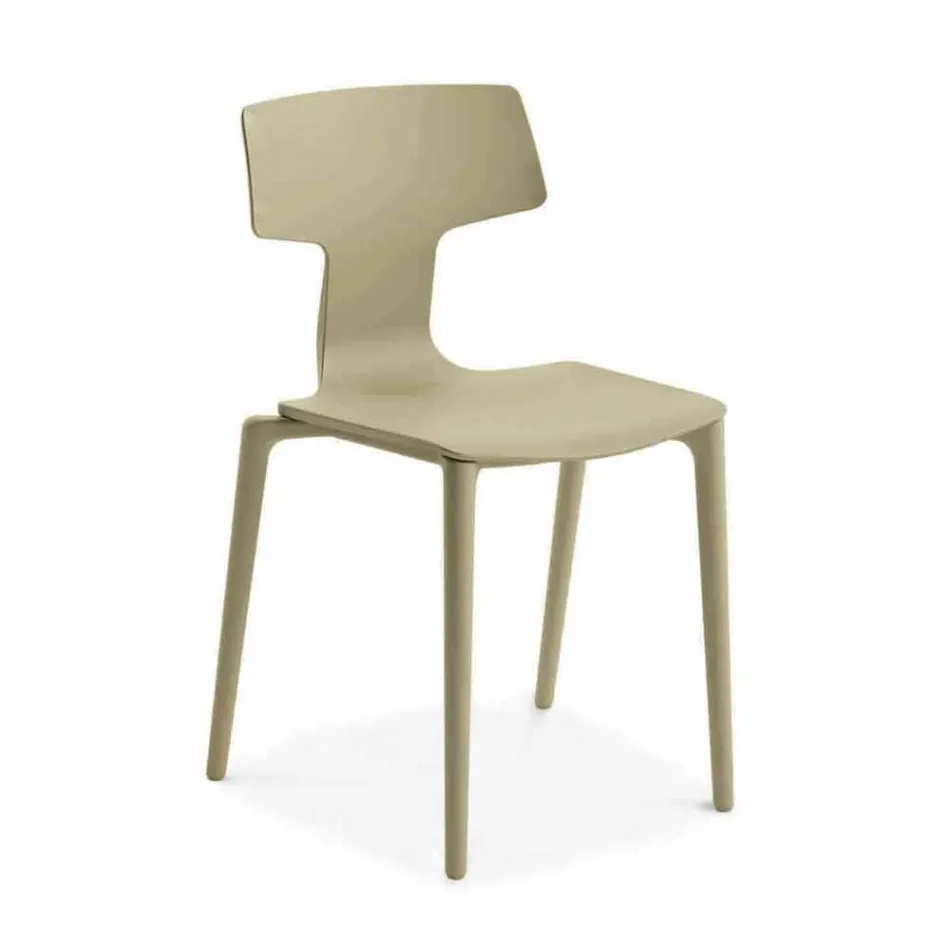 Zewnętrzne krzesła z polipropylenu do układania w stosy Made in Italy, 4 sztuki - Claribel Viadurini