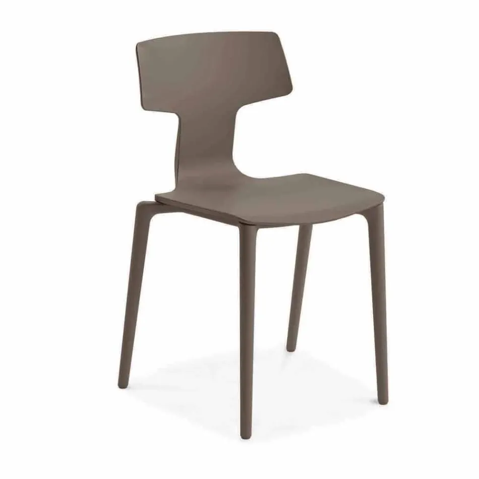 Zewnętrzne krzesła z polipropylenu do układania w stosy Made in Italy, 4 sztuki - Claribel Viadurini