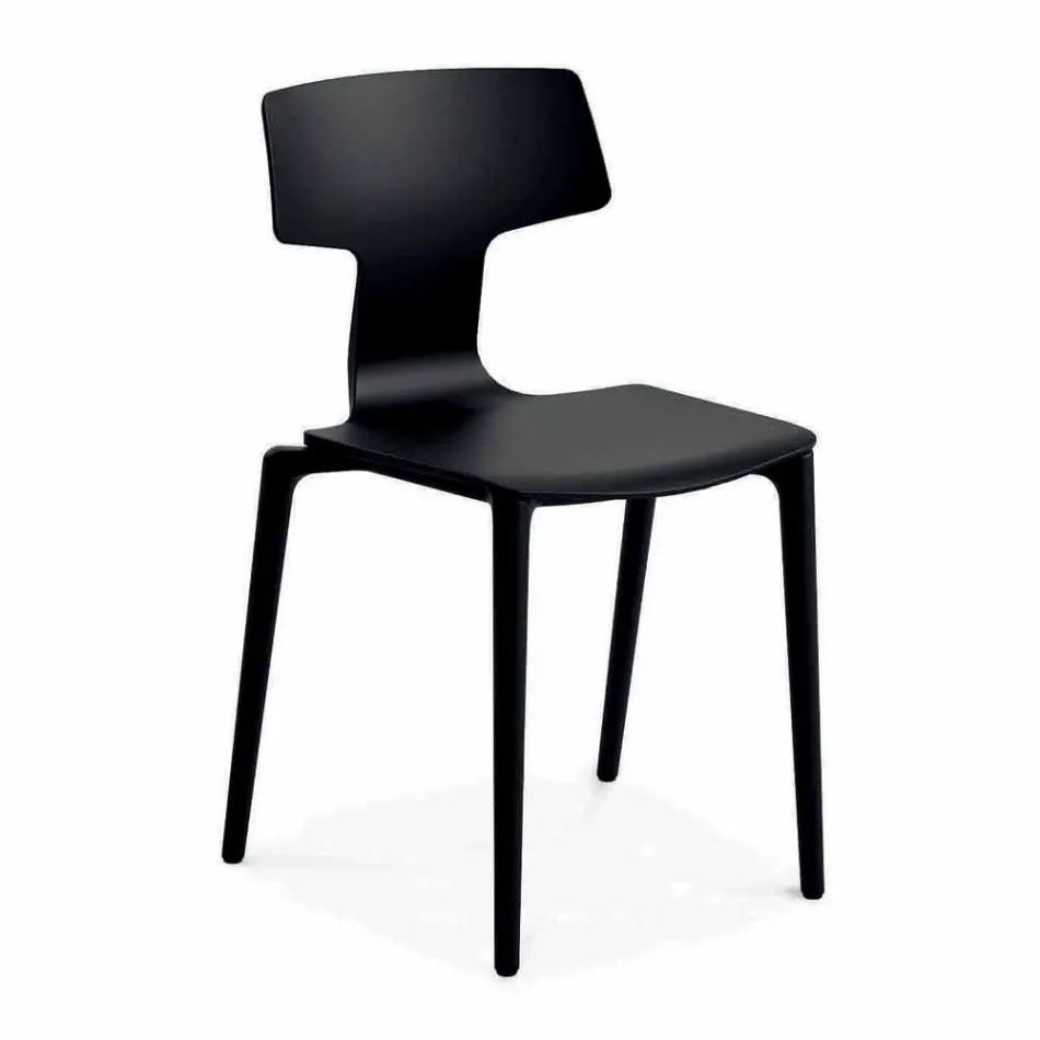 Zewnętrzne krzesła z polipropylenu do układania w stosy Made in Italy, 4 sztuki - Claribel Viadurini