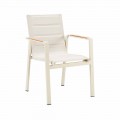 Krzesło do jadalni na zewnątrz z możliwością układania w stos z aluminiowymi podłokietnikami i 4-częściowymi podłokietnikami - Bilel