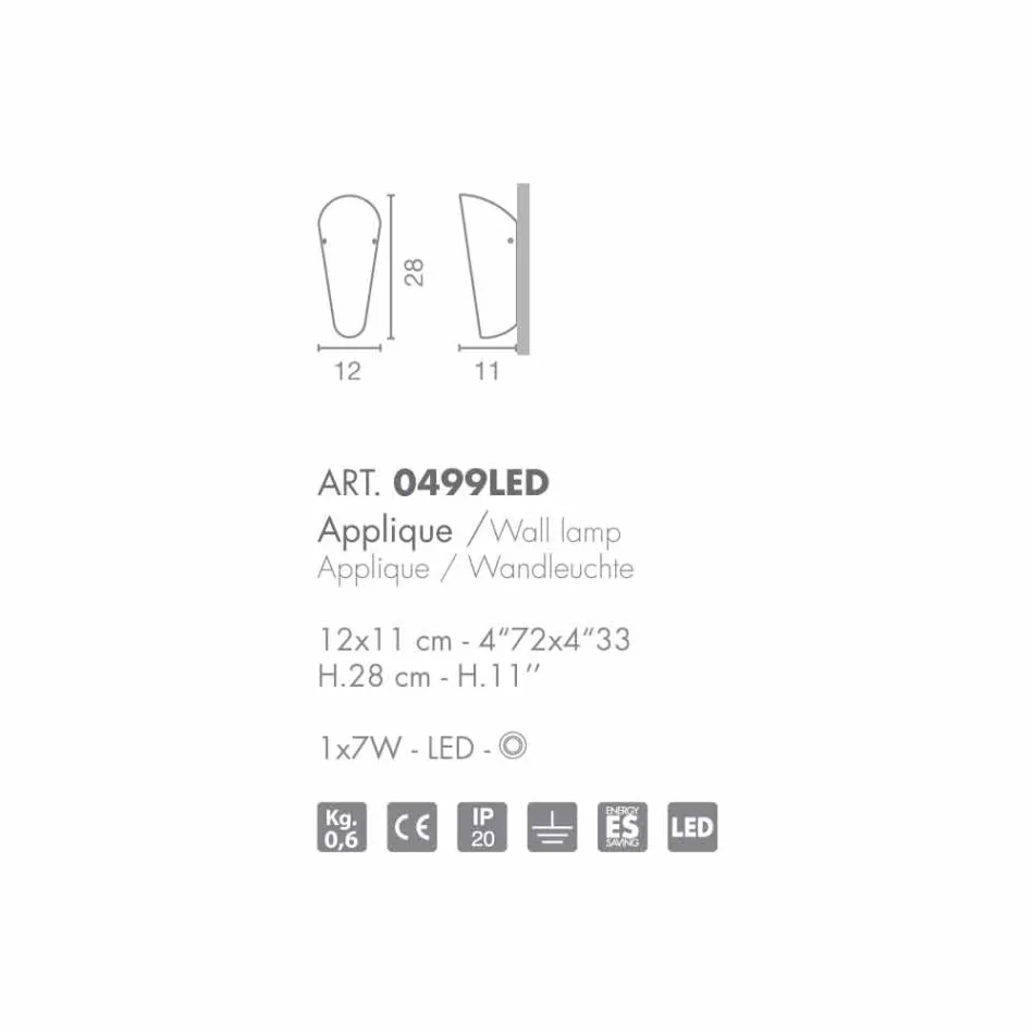 Selene Bloom aplikacja szkło ręcznie we Włoszech 12x11 H28cm Viadurini