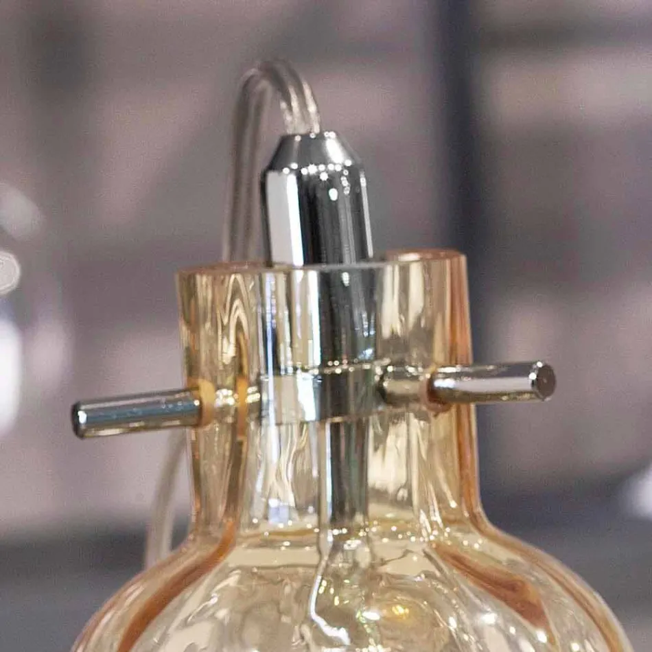 Selene Bossa Nova lampkę Ø10 H 26cm bursztynowego szkła dmuchanego Viadurini