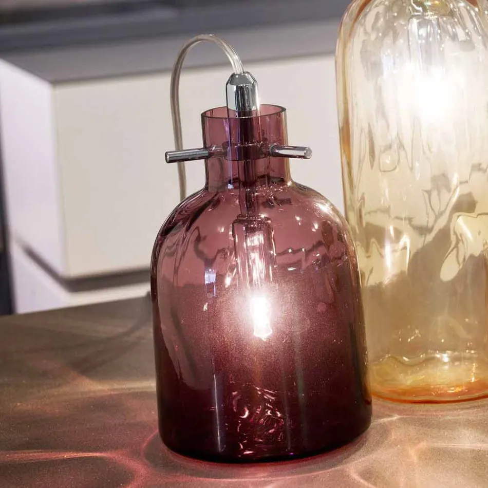 Selene Bossa Nova lampkę Ø11 H16cm, dmuchane ametyst Viadurini