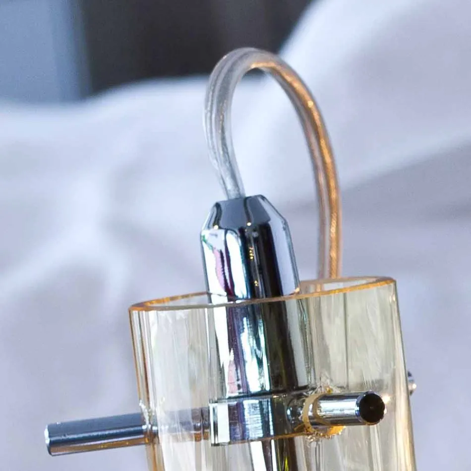 Selene Bossa Nova lampkę Ø15 H 21cm bursztynowego szkła dmuchanego Viadurini