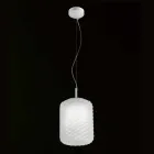 Selene Domino lampa wisząca wdmuchiwane O21 H 27/140 cm szkło Viadurini