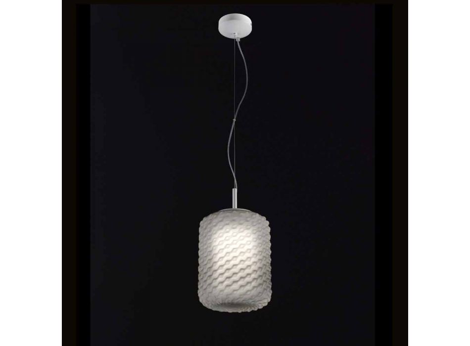 Selene Domino lampa wisząca wdmuchiwane O21 H 27/140 cm szkło Viadurini