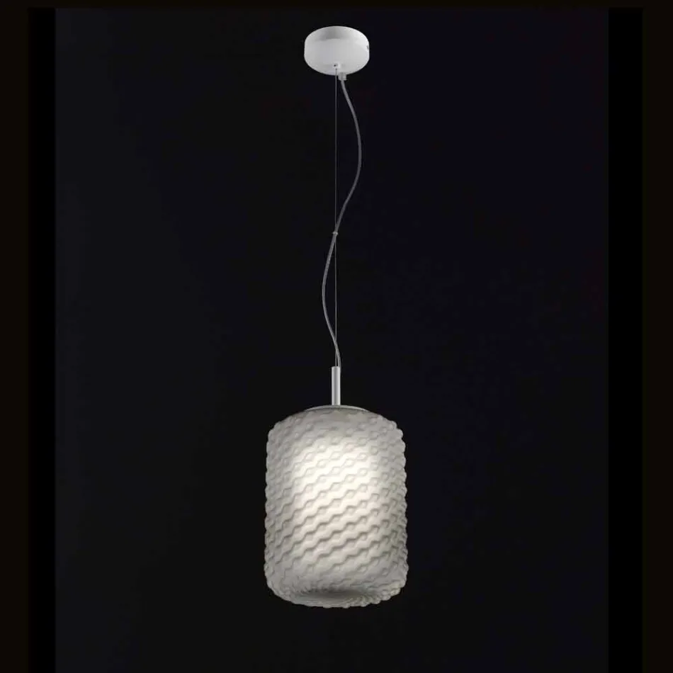 Selene Domino lampa wisząca wdmuchiwane O21 H 27/140 cm szkło Viadurini