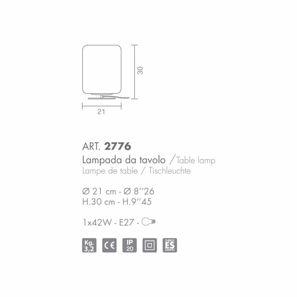 Selene Domino lampa stołowa O21 H30cm dmuchane szkło wykonane we Włoszech Viadurini
