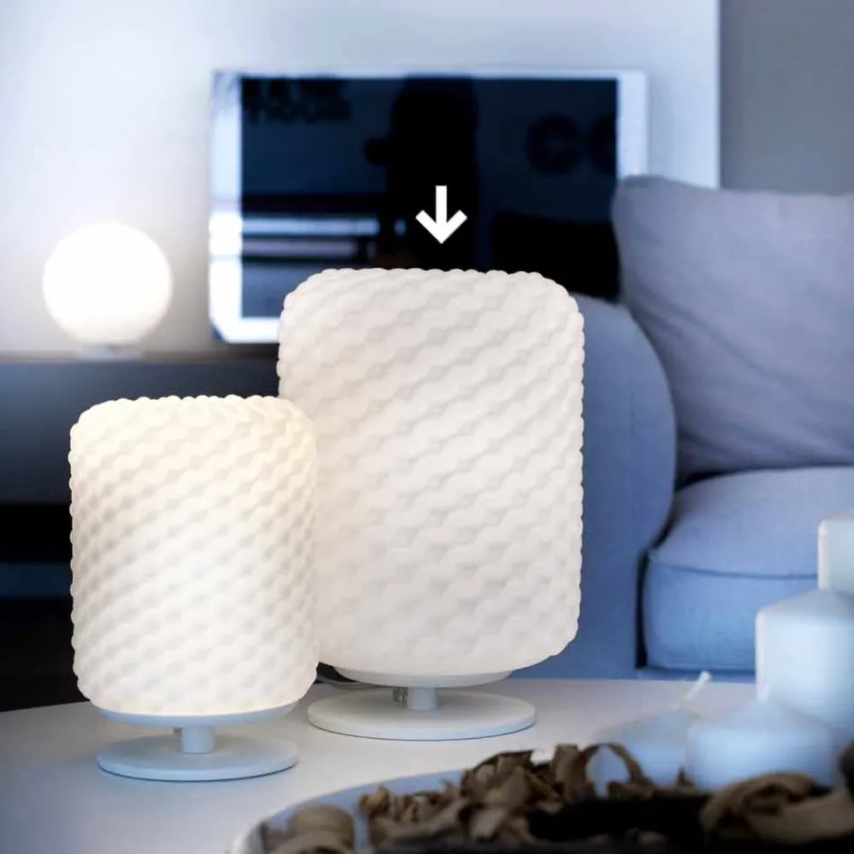 Selene Domino lampa stołowa O21 H30cm dmuchane szkło wykonane we Włoszech Viadurini