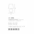 Selene światła zawsze w tabeli białego szkła dmuchanego Ø34 H 55cm Viadurini