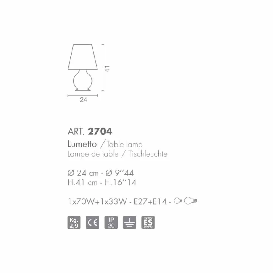 Selene Zawsze lumetto O24 H41cm dmuchane szkło wykonane we Włoszech Viadurini