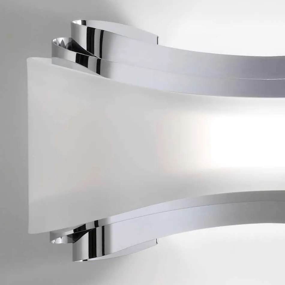 aplikacja Selene Jońskie stalowy 32x10 H16cm i szkło wykonane we Włoszech Viadurini