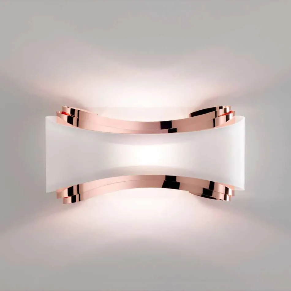 aplikacja Selene Jońskie stalowy 32x10 H16cm i szkło wykonane we Włoszech Viadurini