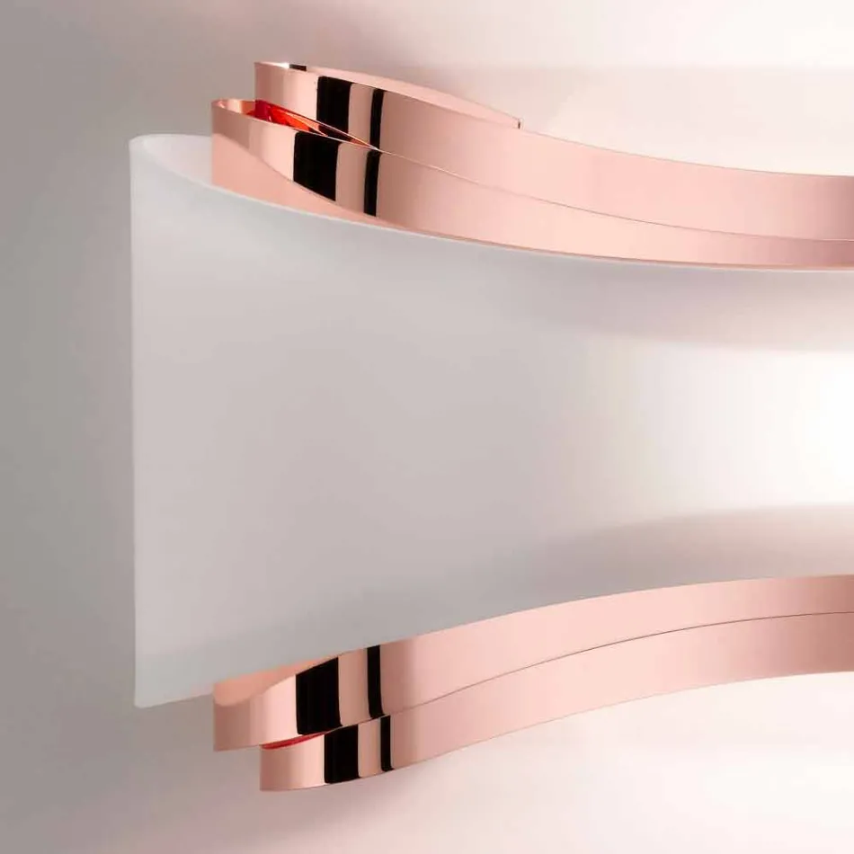 aplikacja Selene Jońskie stalowy 32x10 H16cm i szkło wykonane we Włoszech Viadurini