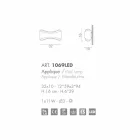 aplikacja Selene Jońskie stalowy 32x10 H16cm i szkło wykonane we Włoszech Viadurini