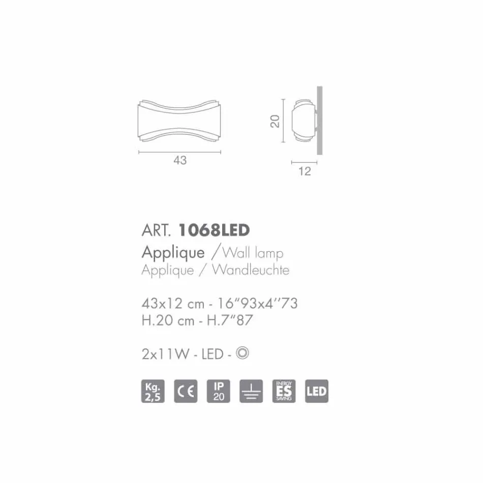 Selene Jońskie aplikacja stali i szkła ręcznie 43x12 H 20cm Viadurini