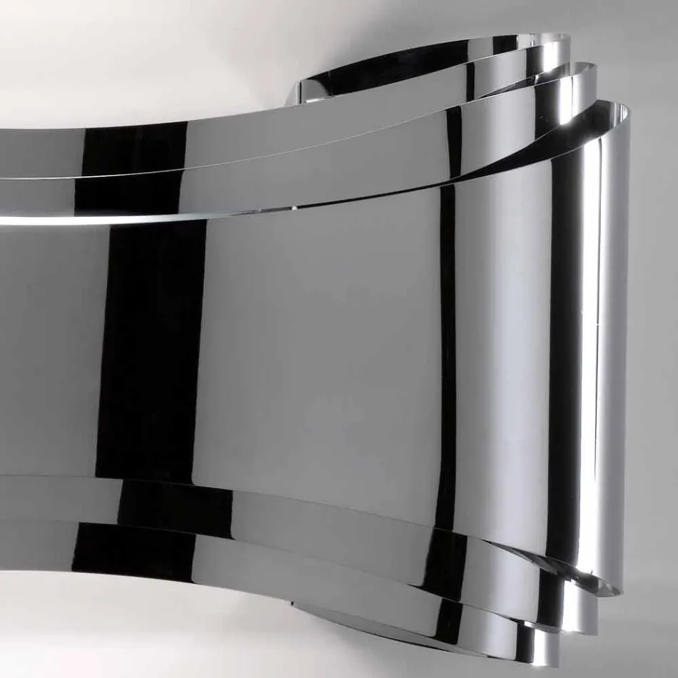 Selene Ionic kinkiet wykonany we Włoszech, 30x10 H16cm, szkło i stal Viadurini