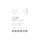 Selene Ionic kinkiet wykonany we Włoszech, 30x10 H16cm, szkło i stal Viadurini