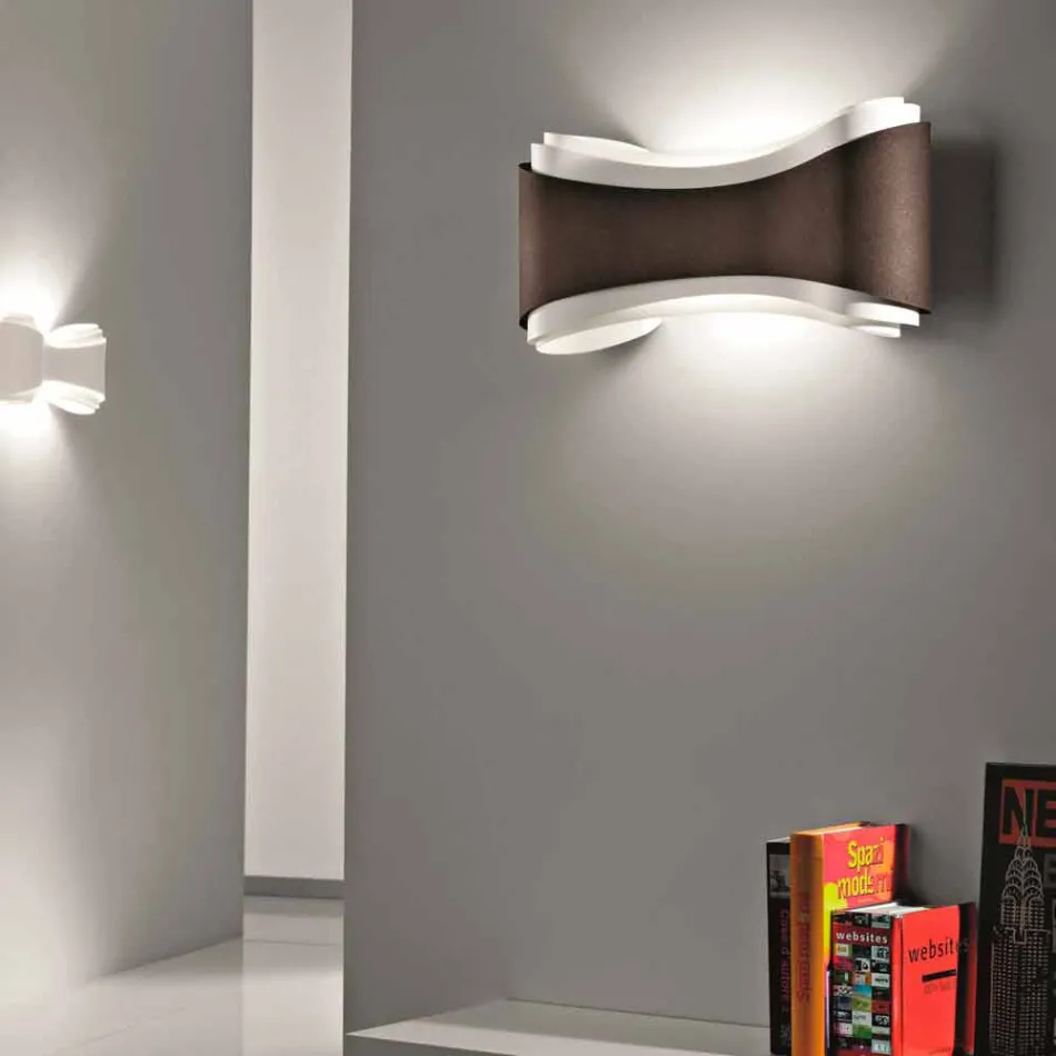 Selene Ionic kinkiet wykonany we Włoszech, 40x12H20cm, stali i szkła Viadurini