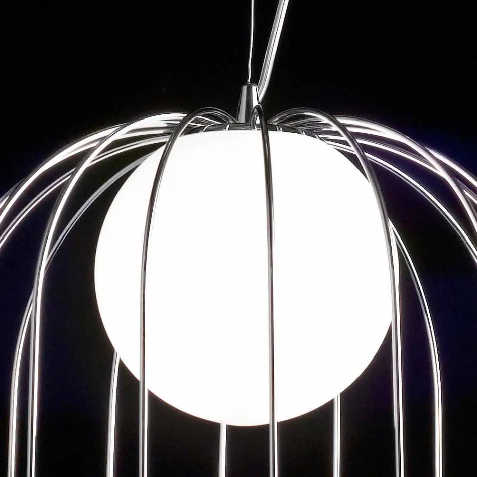 Selene Kluvì lampa wisząca wdmuchiwane O33 H 41/150 cm szkło Viadurini