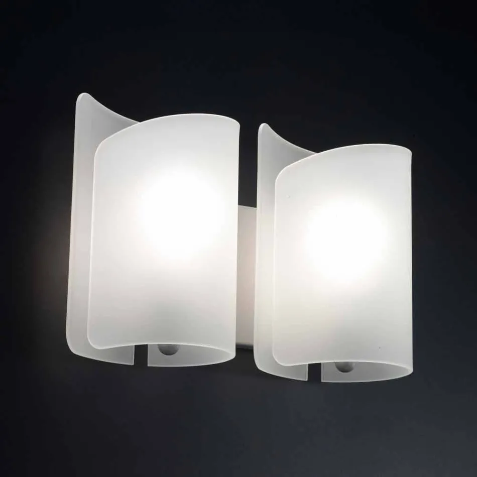 Selene Papyrus aplikacja satyna szkło 34x14 H25cm Made in Italy Viadurini