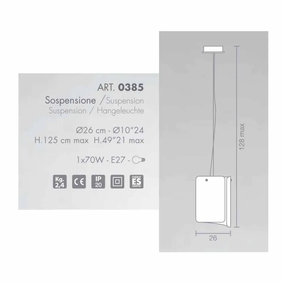 Selene Papirus nowoczesne lampy kryształ zawieszka O26 H 125cm Viadurini