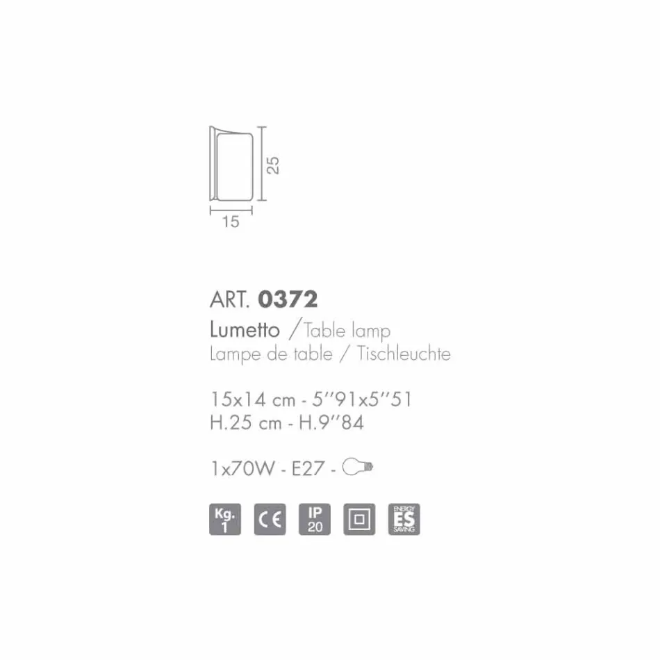 Selene Papyrus lampa stołowa kryształ made in Italy 15x14xH25cm Viadurini