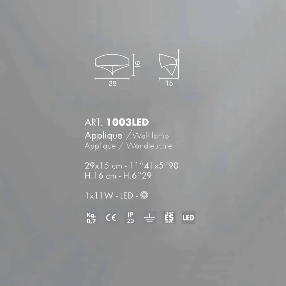 Selene światła ściany osłonowe dwutonowe 29x15xH16 nowoczesny cm projektowania Viadurini