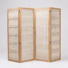 Przegroda zewnętrzna z drewna tekowego, aluminium i tkania lin - Vision Viadurini