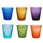 Zestaw 12 kolorowych szklanych dmuchanych szklanek o nowoczesnym designie - Pumba Viadurini