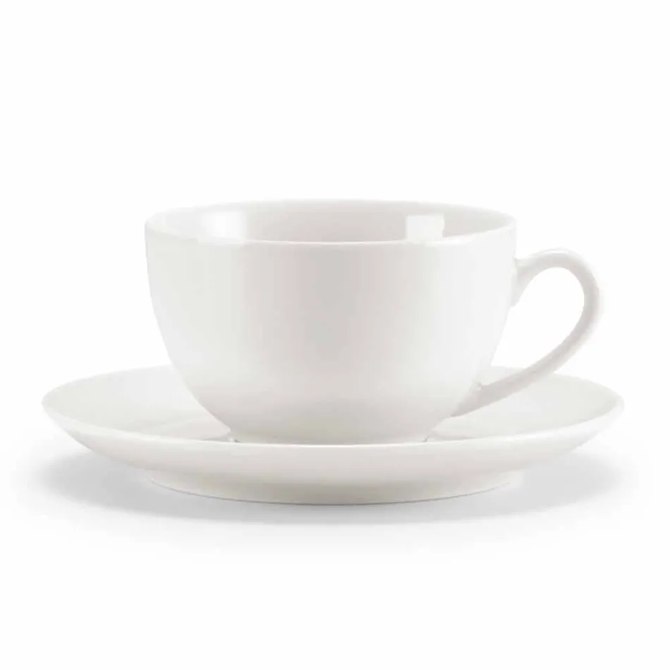 Zestaw 18 filiżanek herbaty z cukiernicą i tacą porcelanową - Lucerna Viadurini