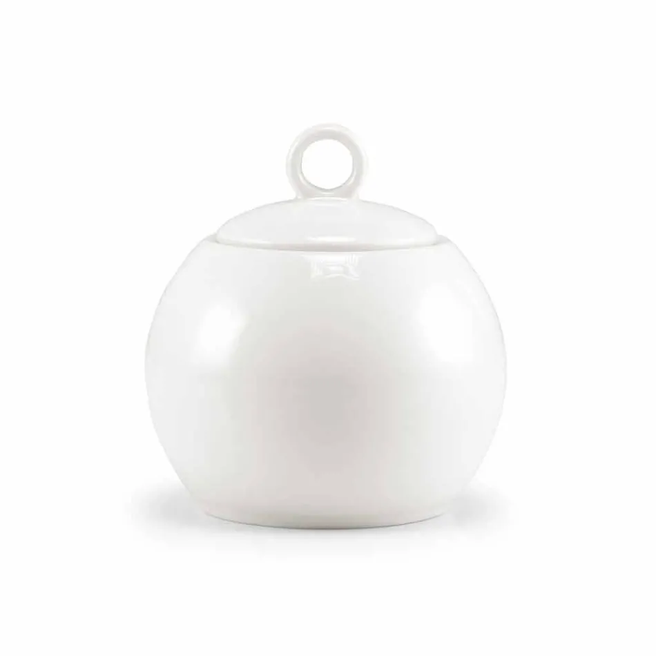 Zestaw 18 filiżanek herbaty z cukiernicą i tacą porcelanową - Lucerna Viadurini