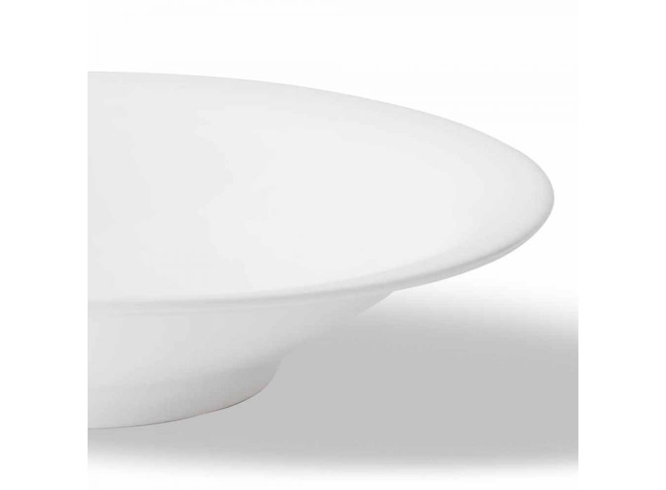 24 eleganckie talerze obiadowe w kolorze białej porcelany - Doriana Viadurini