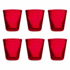 Zestaw 6 kolorowych szklanych dmuchanych szklanek o nowoczesnym designie - Pumba Viadurini