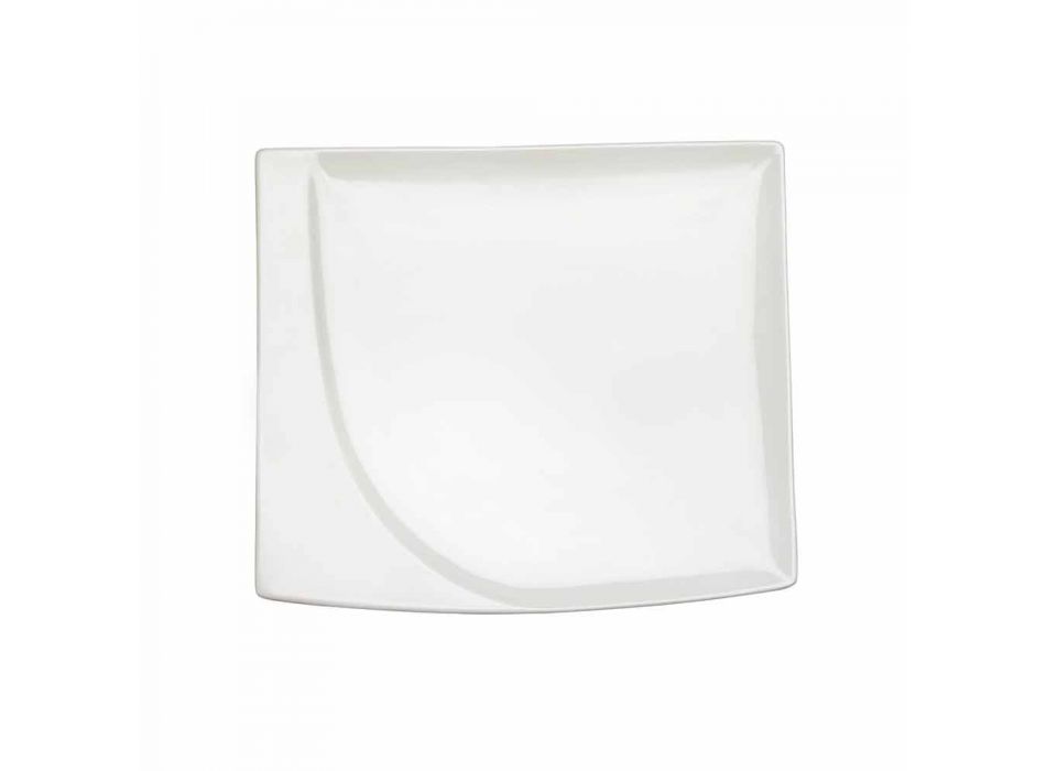 Aperitif Service 12 sztuk Nowoczesne białe porcelanowe talerze - Nalah Viadurini
