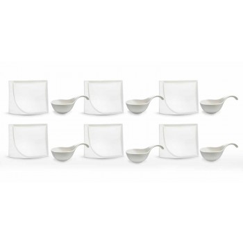Aperitif Service 12 sztuk Nowoczesne białe porcelanowe talerze - Nalah