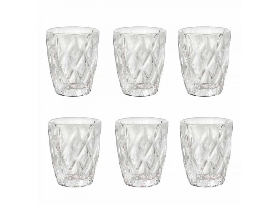 Kolorowe szklane szklanki wodne Zestaw 6 sztuk Nowoczesny design - Timon Viadurini