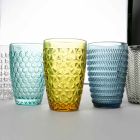Nowoczesny zestaw szklanych naczyń w dekorowanym szkle 12 sztuk - Mix Viadurini