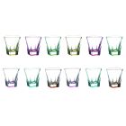 12 szt. Eco Colored Crystal Liqueur Glasses Service - Amalgam Viadurini