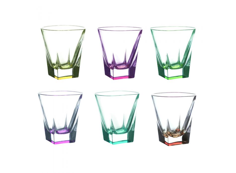 12 szt. Eco Colored Crystal Liqueur Glasses Service - Amalgam Viadurini