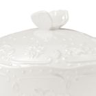 Serwis w formie bufetu lub aperitif w zdobionej białej porcelanie 3 sztuki - Rafiki Viadurini