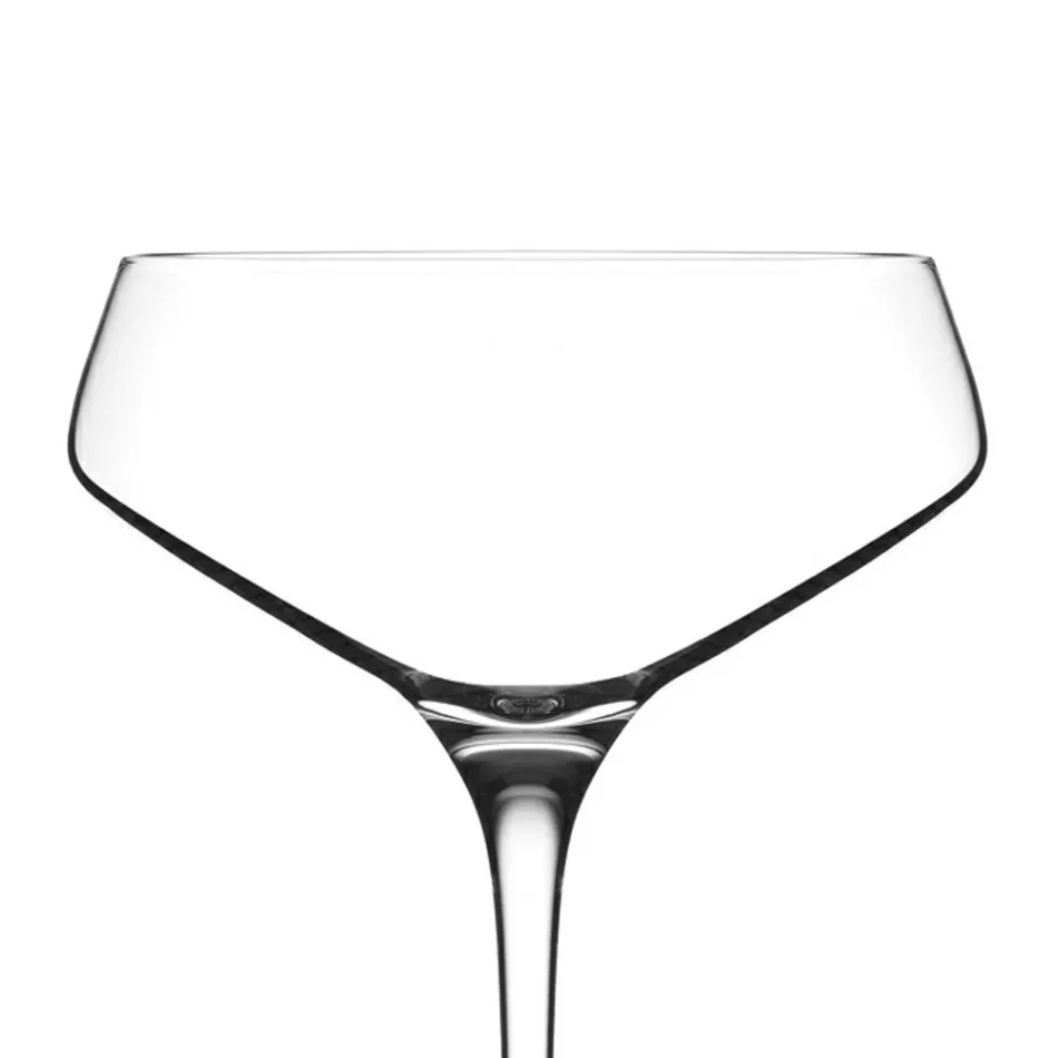 Zestaw włoskich ekologicznych kryształowych kieliszków do szampana 12 Szt. - Etera Viadurini